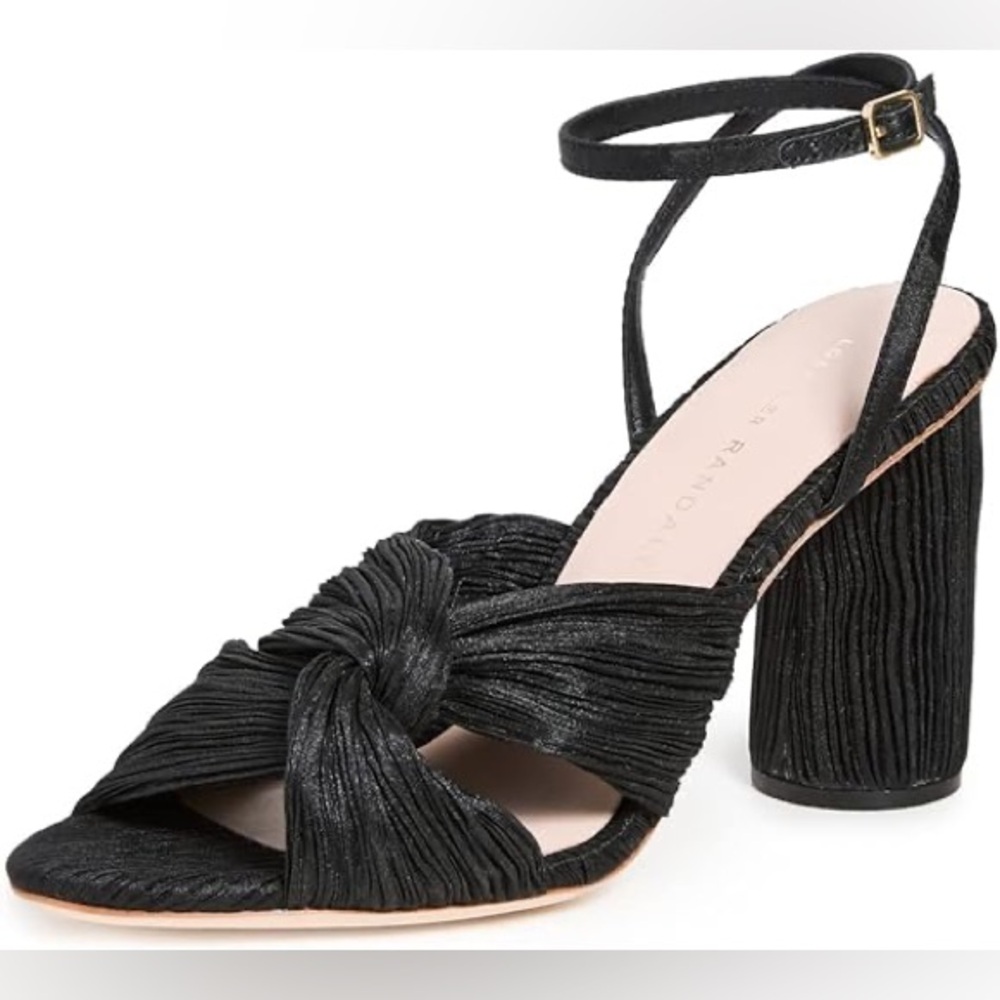 Loeffler Randall Black Heeled Sandals with Knotted Design